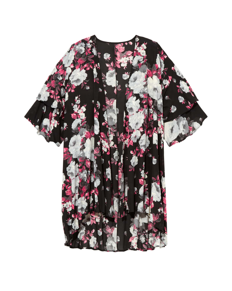 Front of plus size Taylor Ruffle-Sleeve Kimono by Meri Skye | Dia&Co | dia_product_style_image_id:131020